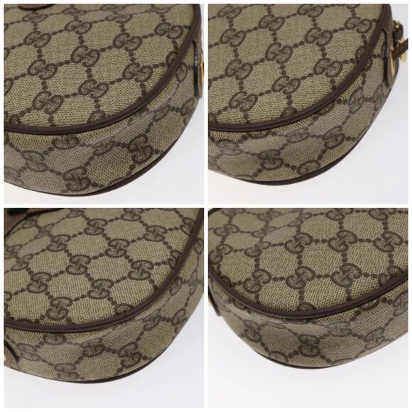 GUCCI GG Supreme Web Sherry Line Shoulder Bag PVC Beige Auth - Picture 15 of 16